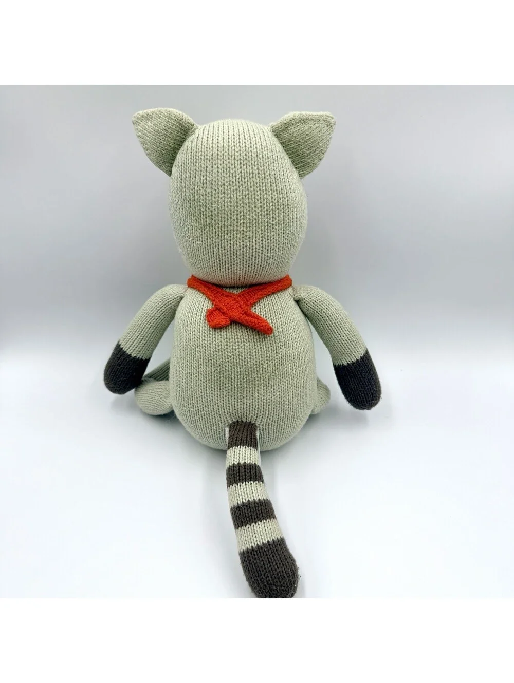 Pottery Barn Kids Modern Baby Knit Raccoon Plush Stuffed Animal Bandana 15